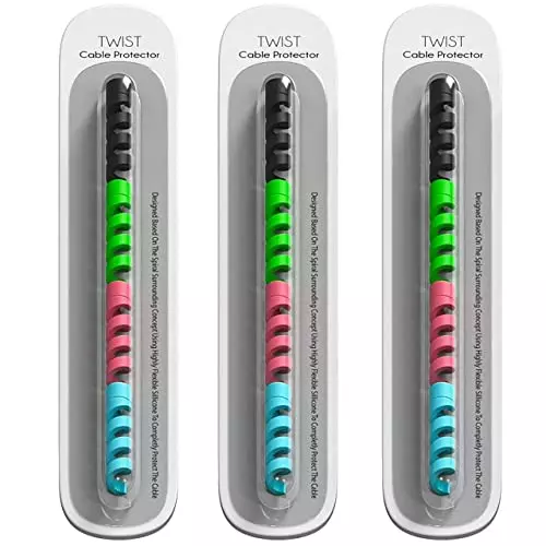 PremiumAV Spiral Charger Cable Protector for Mobile, USB, Headphones, Earphones (Set of 12)