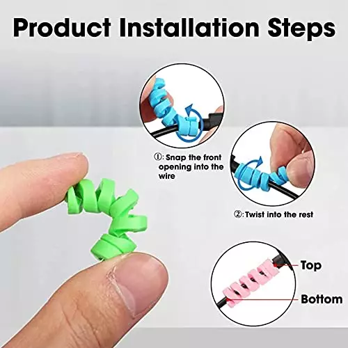 PremiumAV Spiral Charger Cable Protector for Mobile, USB, Headphones, Earphones (Set of 12)