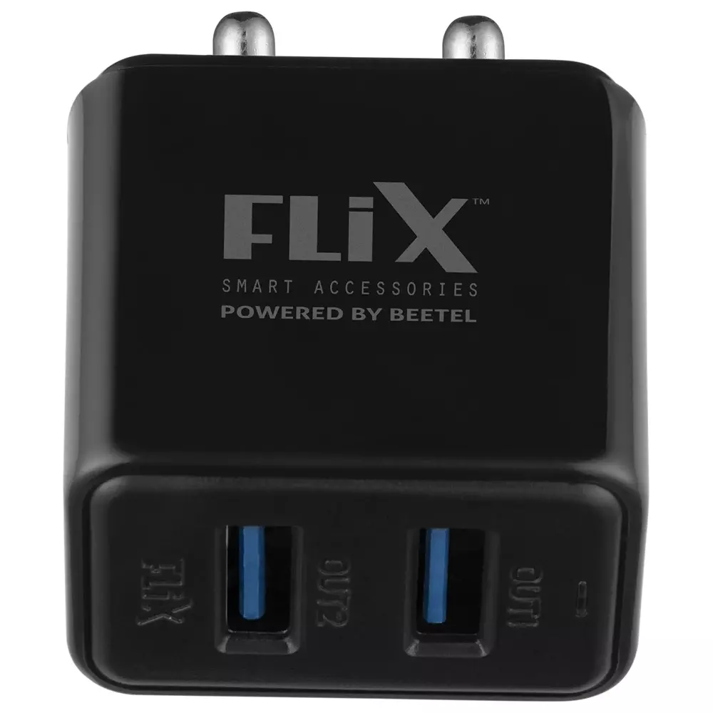 Flix Wall Charger With Cable 12 W 2.4 A Li-ion, Li-Poly 1 m Cable Length, Black
