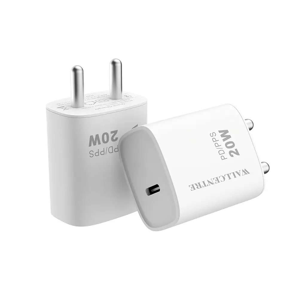 WALLCENTRE 20 W Charger Adapter Type-C Compatible - with Android & iOS Devices, WCPCH20007