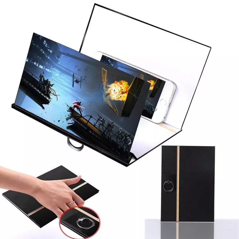 PremiumAV Phone Screen Magnifier with Holder 3D HD Video Zoom Display Expander for All Smartphones Watching Movies, Reading, Gaming