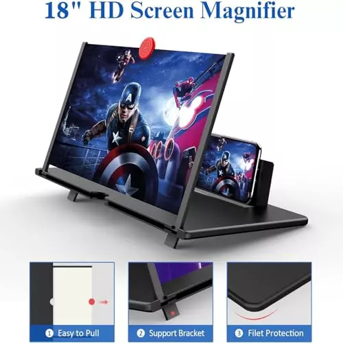 PremiumAV 3D HD Screen Magnifier with Phone Stand for All Smartphones