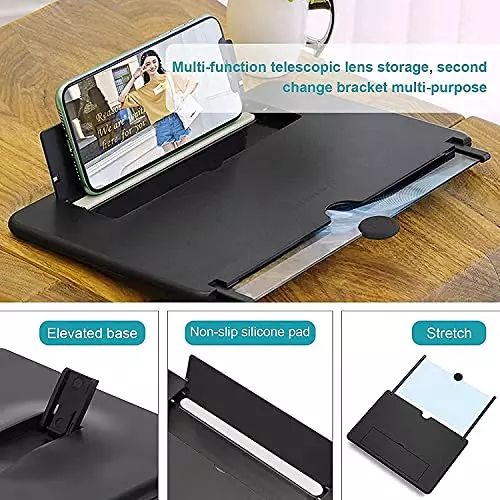 PremiumAV 3D HD Screen Magnifier with Phone Stand for All Smartphones