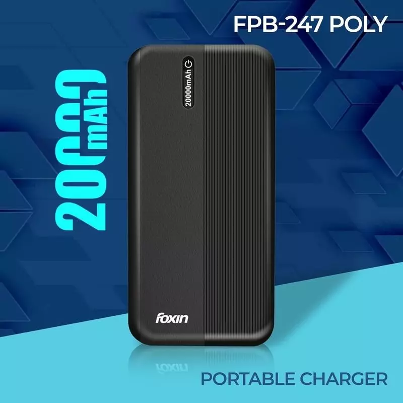 Foxin Poly 20000 mAh Black Fast Charging Power Bank, FPB 247 (Pack of 5)
