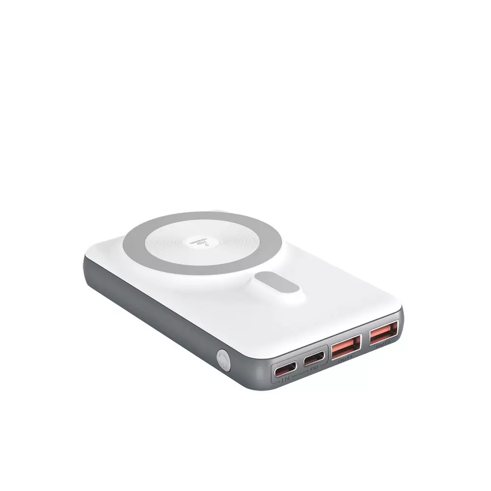 FINGERS Power Bank 10,000 mAh Battery Capacity Li-Polymer Battery Cell Composition Classic White Color, MagPower-P10