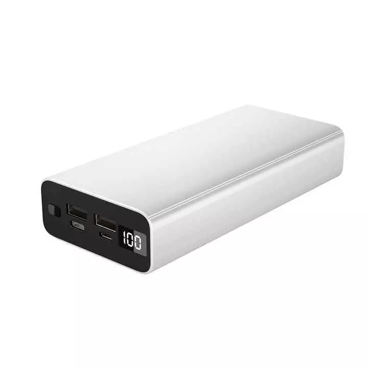 PremiumAV Power Bank 20000 mAh Dual USB Output, Type-C & Micro USB Input White