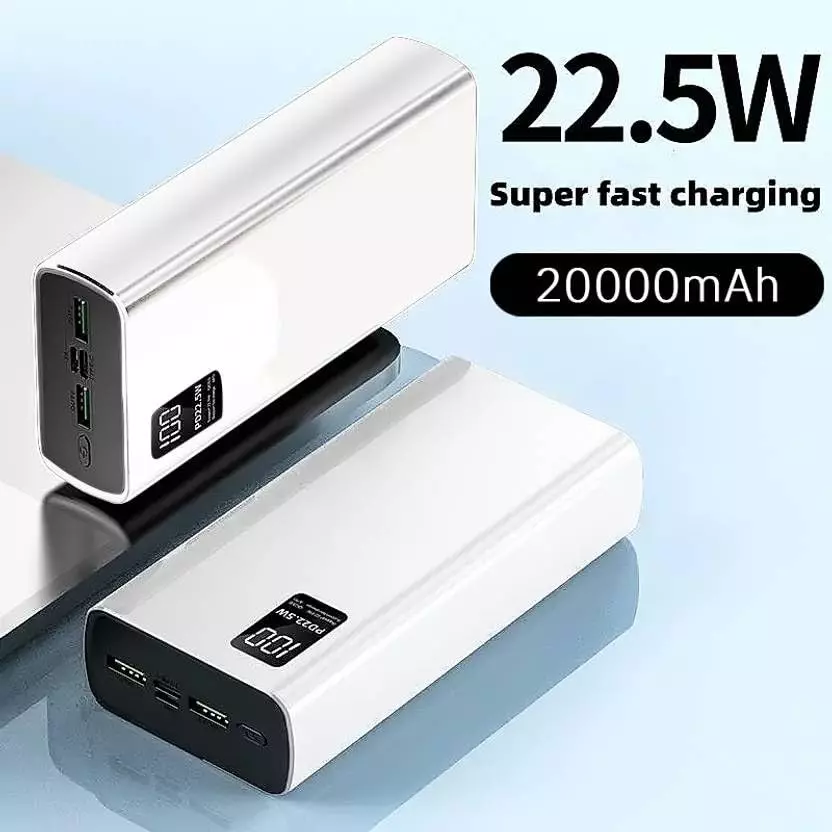 PremiumAV Power Bank 20000 mAh Dual USB Output, Type-C & Micro USB Input White