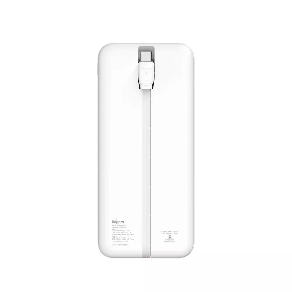 fingers-power-bank-10000-mah-battery-capacity-12-w-output-power-li-polymer-battery-cell-composition-white-color-kickstart-c11