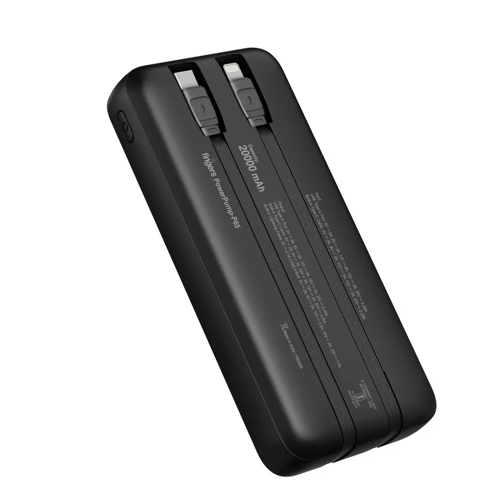 fingers-power-bank-20000-mah-battery-capacity-li-polymer-battery-cell-composition-rick-black-color-powerpump-p65