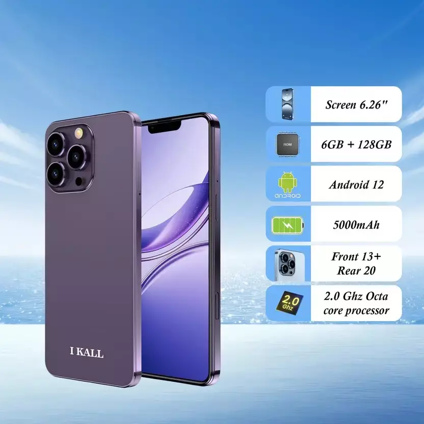 I Kall Z20 Pro Smart Phone Purple 15.9 cm (6.26 inch) Display, 5000 mAh Battery, 20 MP Camera, Android 12, 128 GB ROM & 6 GB RAM