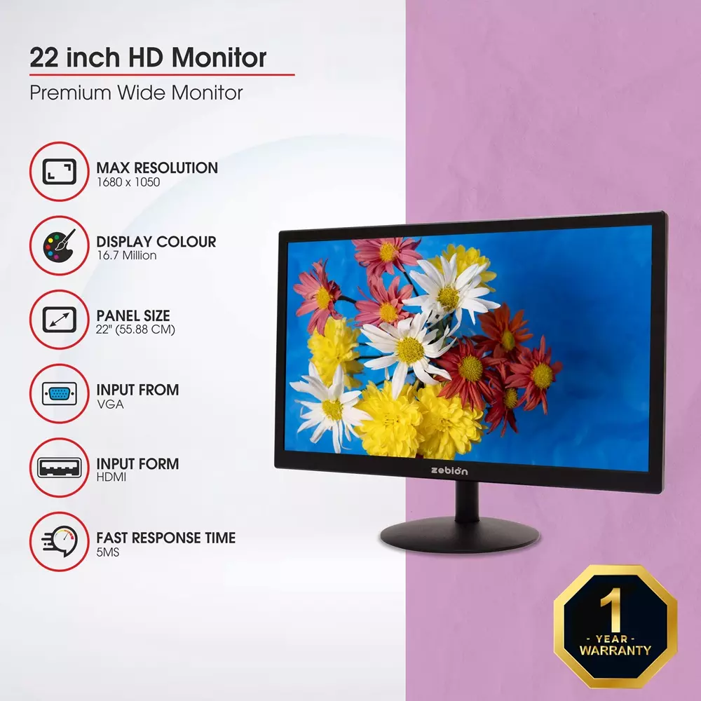 Zebion 22HD 22 inch LED HD Monitor
