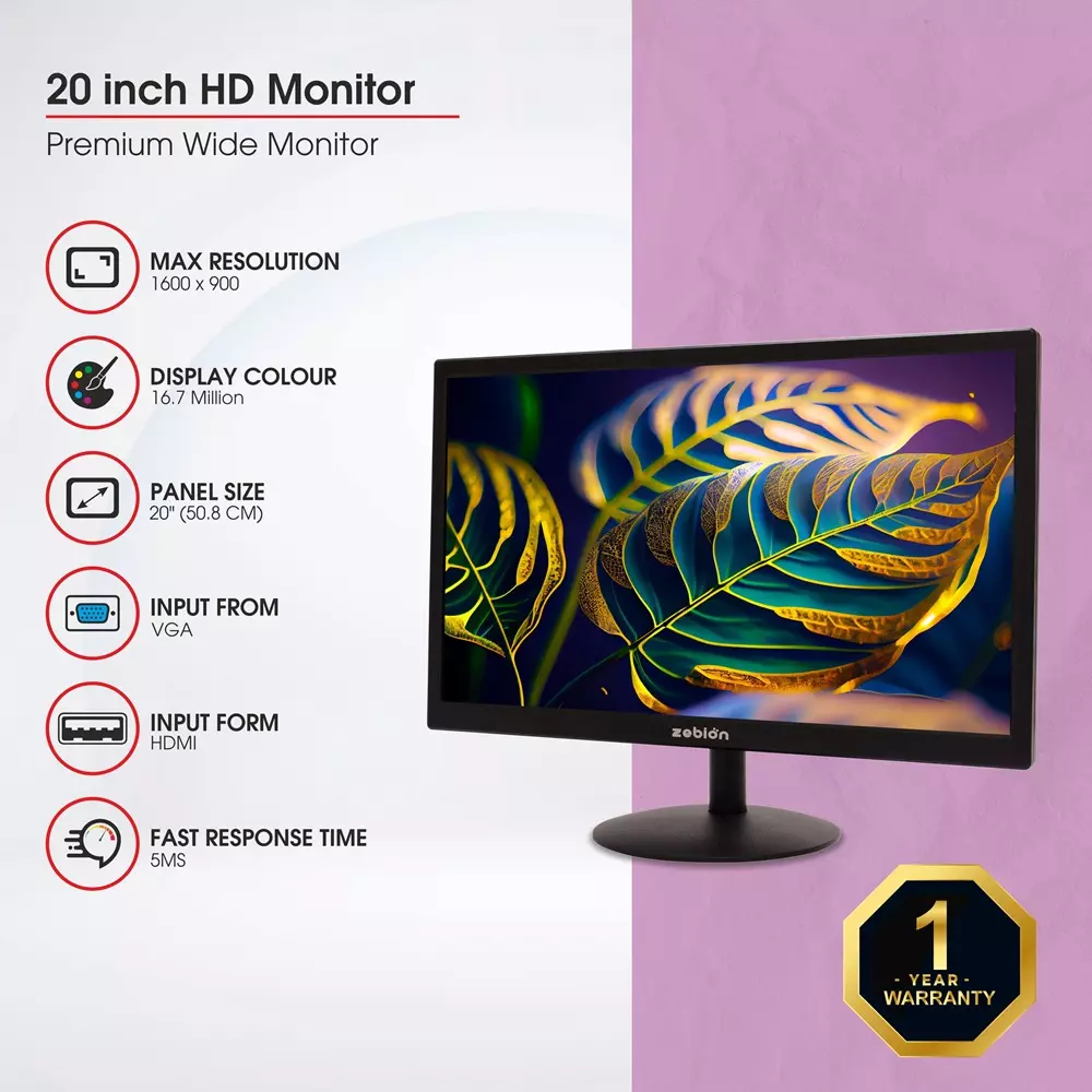 Zebion 20HD 20 inch LED HD Monitor