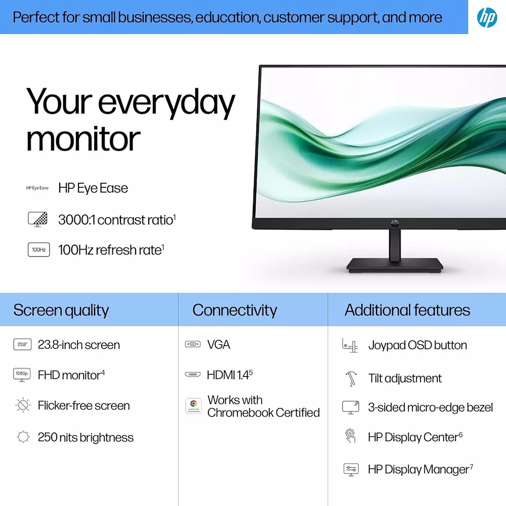 hp-monitor-238-inch-60450-mm-screen-size-va-display-type-169-aspect-ratio-1920-x-1080-native-resolution-5-milliseconds-response-time-100-hz-refresh-rate-9u5c1aa