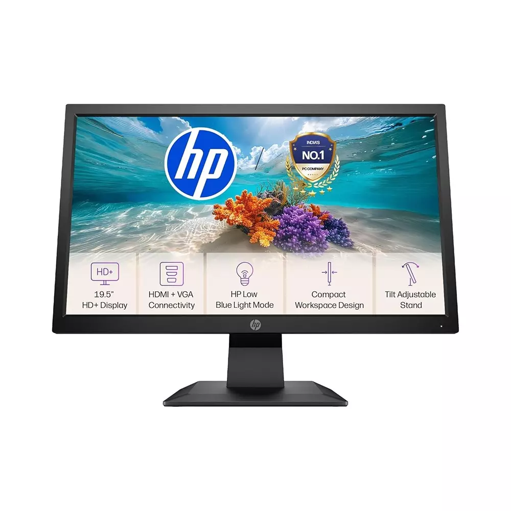 HP Monitor 19.5 Inch (495.3 mm) Screen Size LED Display Type 16:9 Aspect Ratio‎ 1600 x 900 Native Resolution 5 Milliseconds Response Time 75 Hz Refresh Rate, 5RD66AA