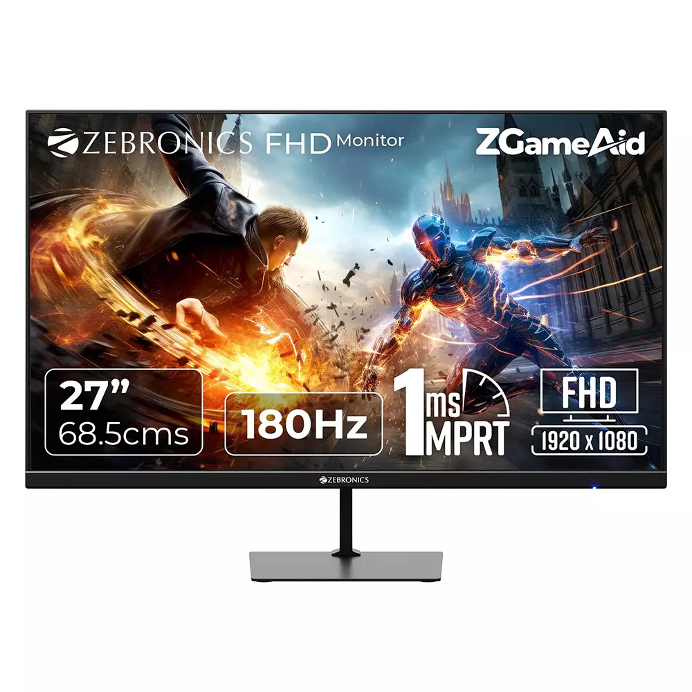 Zebronics Full HD IPS Panel Display Gaming Monitor 68.58 cm (27 inch) 180 Hz Refresh Rate With 300 Nits Brightness