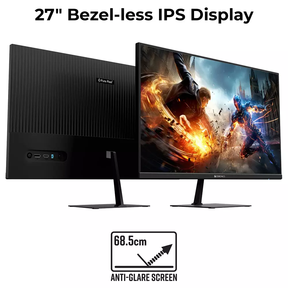 Zebronics Full HD IPS Panel Display Gaming Monitor 68.58 cm (27 inch) 180 Hz Refresh Rate With 300 Nits Brightness