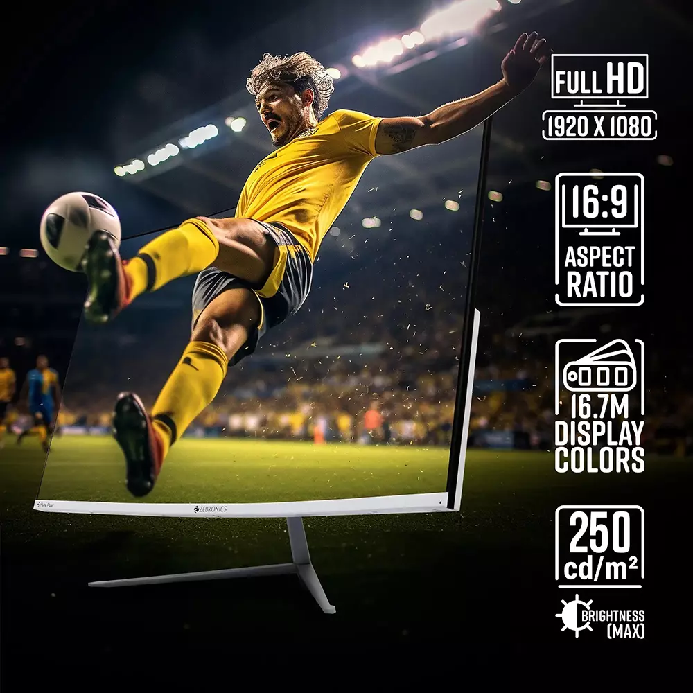 Zebronics Full HD Curved VA Panel Monitor 81.28 cm (32 inch) 75 Hz Refresh Rate With 250 Nits Brightness, ZEB -AC32FHD LED