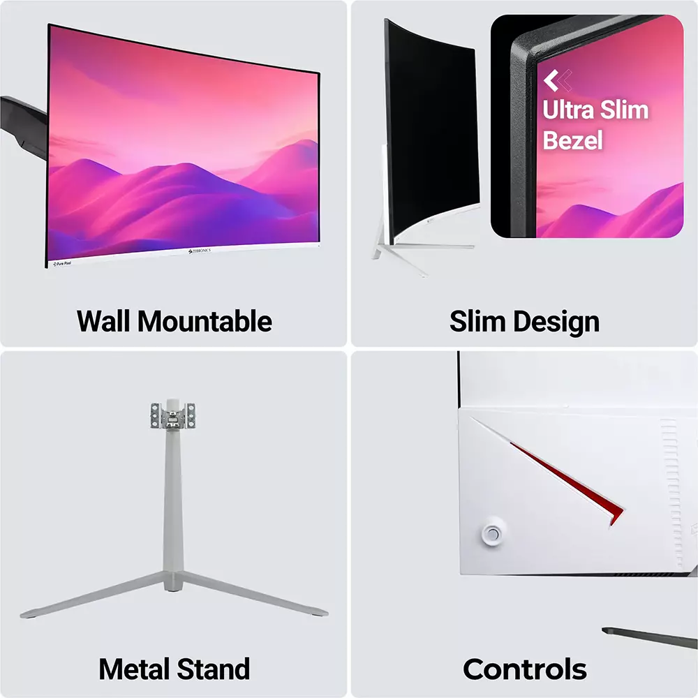 Zebronics Full HD Curved VA Panel Monitor 81.28 cm (32 inch) 75 Hz Refresh Rate With 250 Nits Brightness, ZEB -AC32FHD LED
