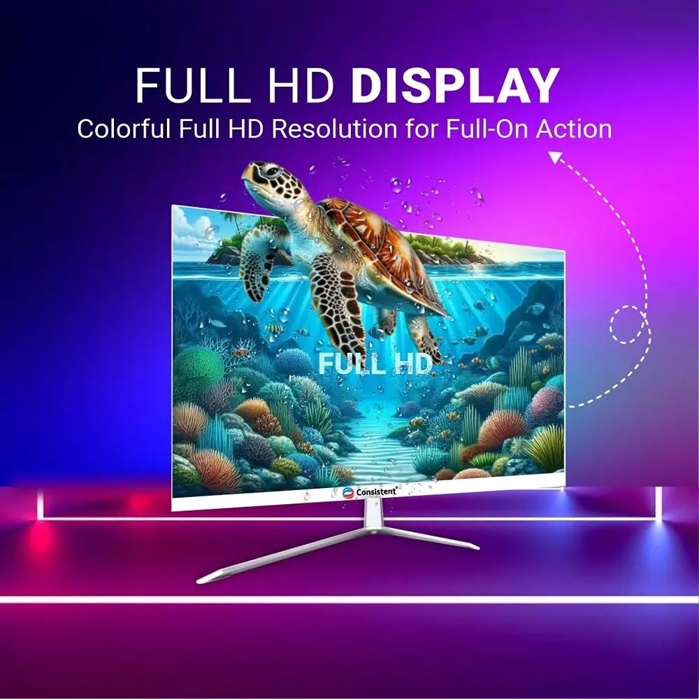 Consistent 2400 Ultra-Slim Monitor 60 cm (24 inch) 1920x1080 Pixels with In-built Speakers, White