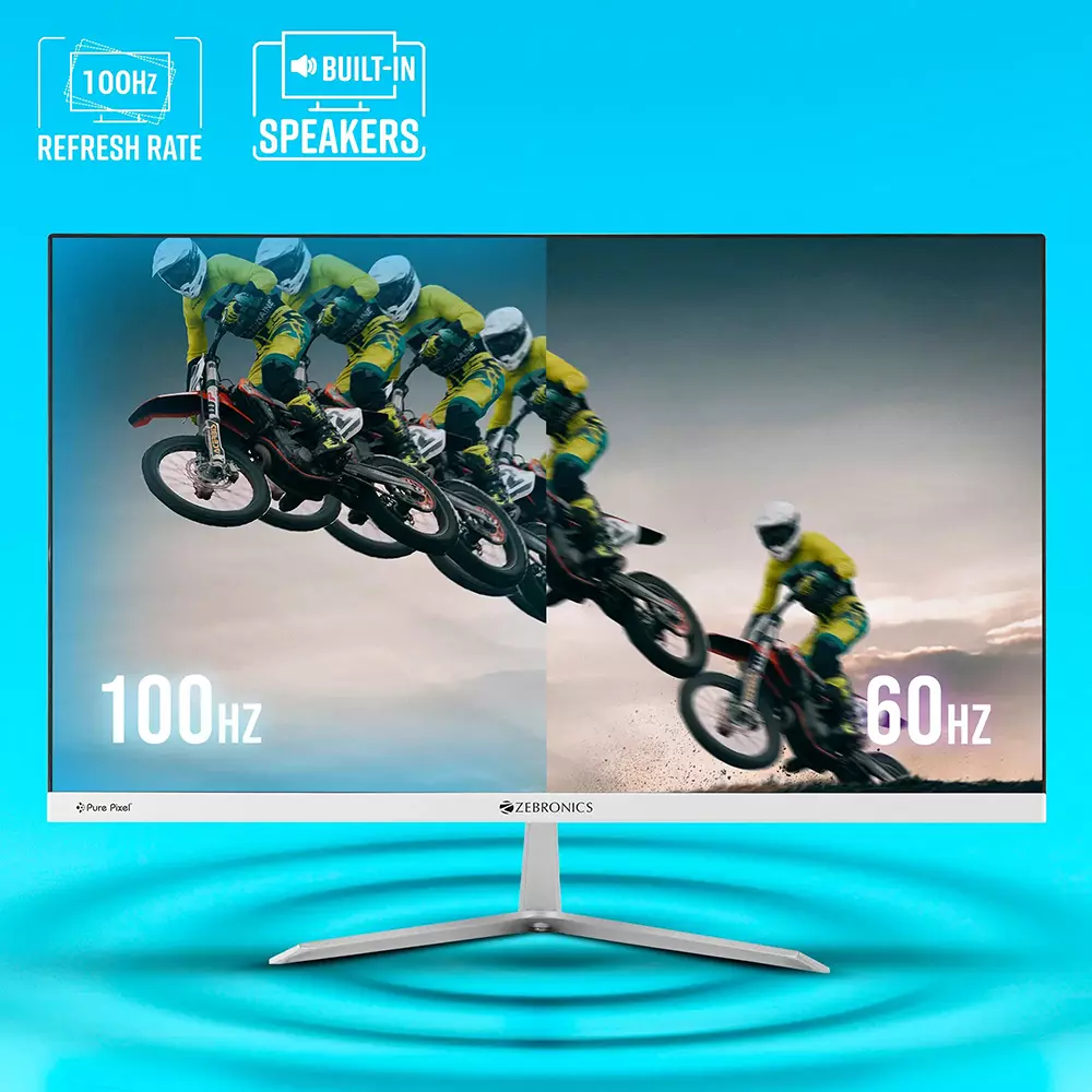 Zebronics Full HD VA Panel Monitor 60.96 cm (24 inch) 100 Hz Refresh Rate With 250 Nits Brightness Metal Stand, ZEB-EA124