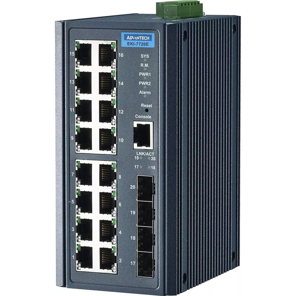Advantech Ethernet Switch -10 to 60â„ƒ Operating Temperature Range 20 ports No. of Port, EKI-7720E-4F-AE