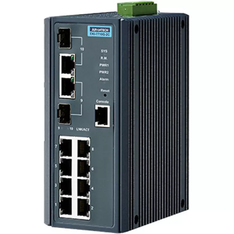 Advantech Ethernet Switch -40 to 75â„ƒ Operating Temperature Range 12 to 48 DC Input Voltage, EKI-7710G-2CI-BE