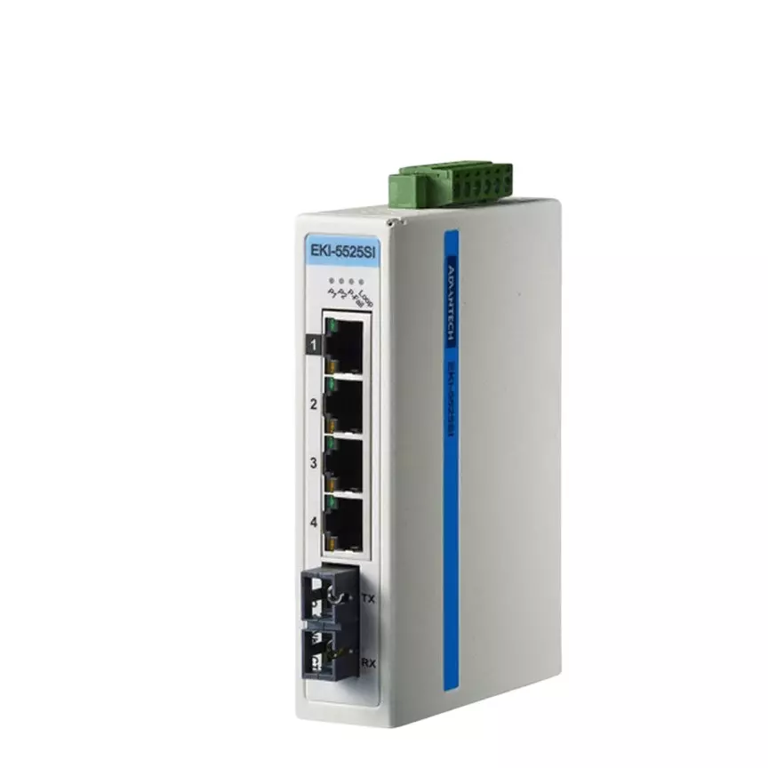 Advantech Ethernet Switch -40 to 75â„ƒ Operating Temperature Range Unmanaged Type 5 ports No. of Port, EKI-5525SI-AE