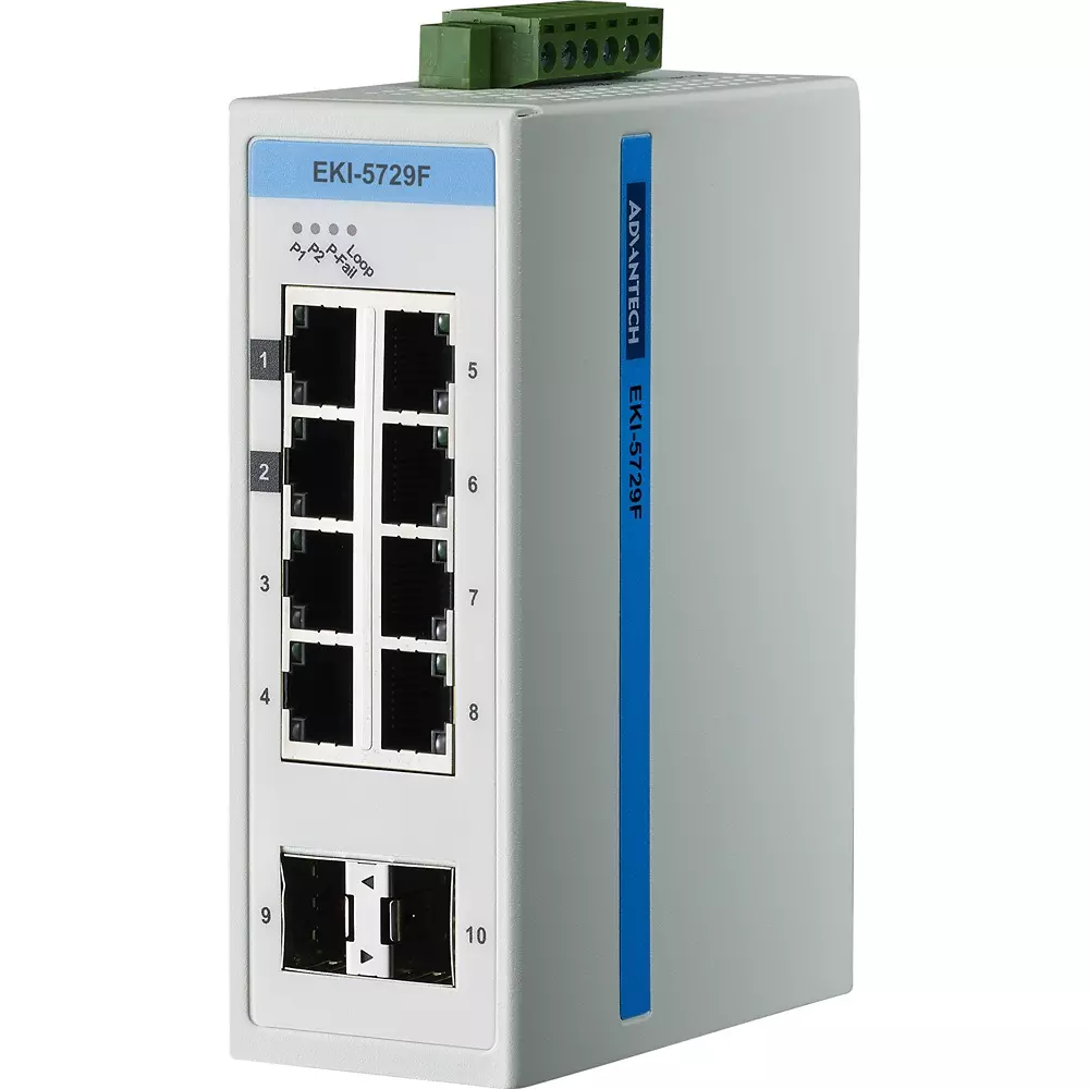 Advantech Ethernet Switch -40 to 75â„ƒ Operating Temperature Range 10 ports No. of Port, EKI-5729FI-AE