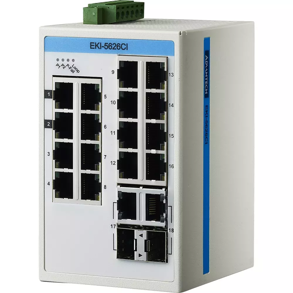 Advantech Ethernet Switch -40 to 75â„ƒ Operating Temperature Range 18 ports No. of Port, EKI-5626CI-AE