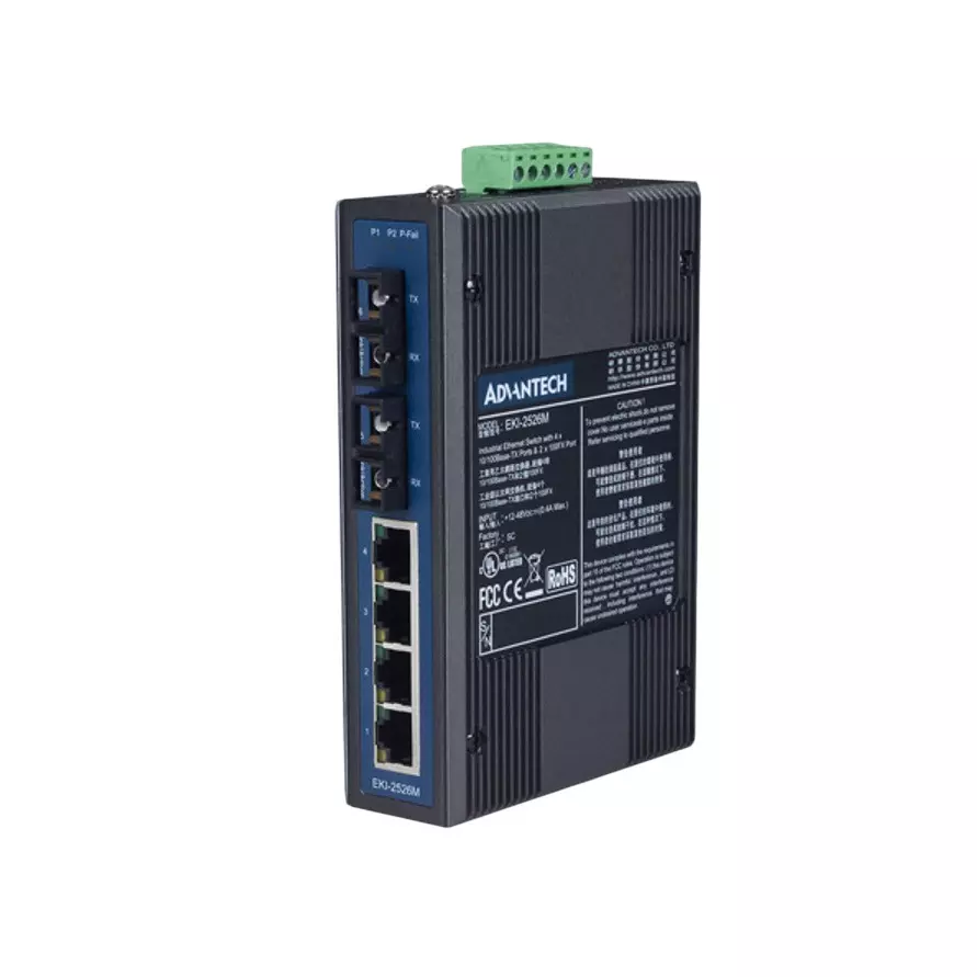 Advantech Ethernet Switch DC 12 to 48 V Input Power -10 to 60â„ƒ Operating Temperature Range, EKI-2526M-AE