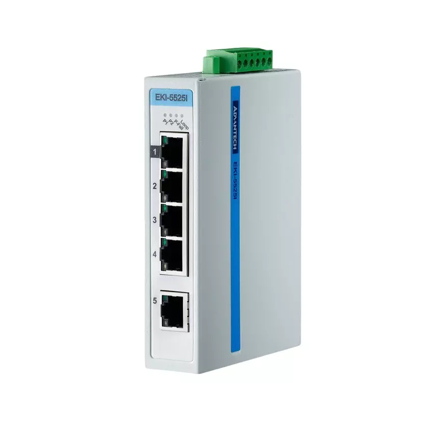Advantech Ethernet Switch -40 to 75â„ƒ Operating Temperature Range Unmanaged Type Ethernet Interface, EKI-5525I-AE