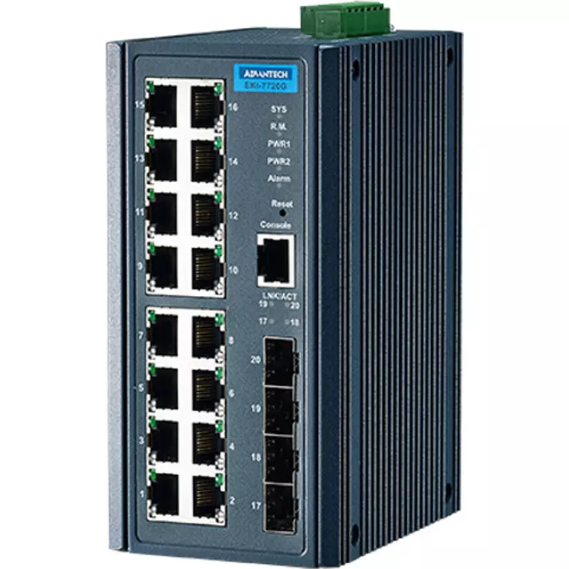 Advantech Ethernet Switch -10 to 60â„ƒ Operating Temperature Range 12 to 48 DC Input Voltage, EKI-7720G-4F-BE