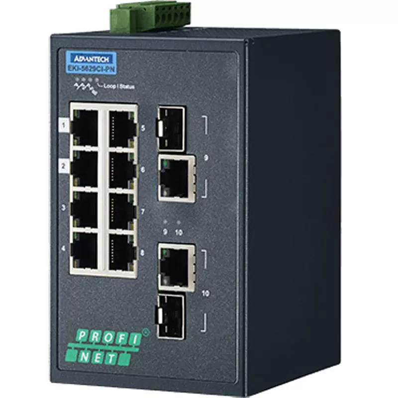 Advantech Ethernet Switch -40 to 75â„ƒ Operating Temperature Range 10 ports No. of Port, EKI-5629CI-PN-AE