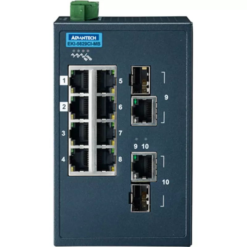 Advantech Ethernet Switch -40 to 75â„ƒ Operating Temperature Range 10 ports No. of Port, EKI-5629CI-MB-AE
