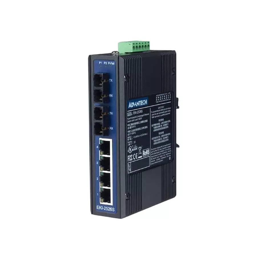 Advantech Ethernet Switch DC 12 to 48 V Input Power -10 to 60â„ƒ Operating Temperature Range, EKI-2526S-AE