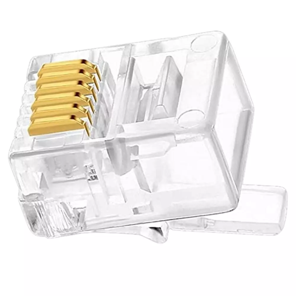 FEDUS RJ12 6P6C Flat Cable Modular Plug Connector Transparent (Pack of 200 Pcs)