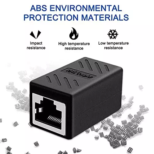 FEDUS RJ45 Ethernet Coupler Female to Female Black Female-to-Female (Pack of 20 Pcs)