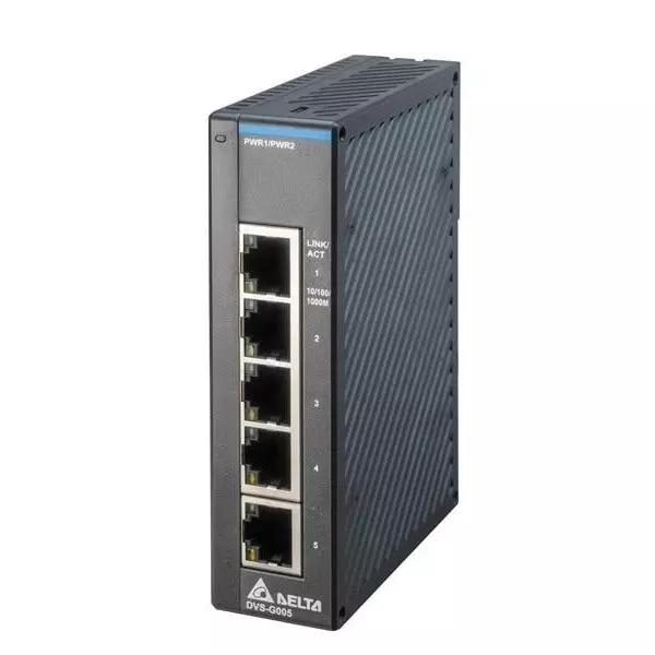 DELTA ELECTRONICS Unmanaged Ethernet Switch Ethernet, RJ45 Interface, DVS-G005I00C