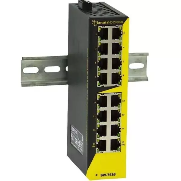 BRAINBOXES Unmanaged Ethernet Switch Ethernet Interface, SW-7416