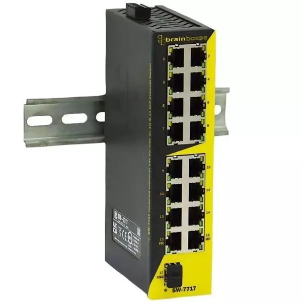 BRAINBOXES Unmanaged Ethernet Switch Ethernet Interface, SW-7717