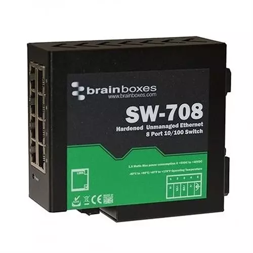 BRAINBOXES Unmanaged Ethernet Switch Ethernet Interface, SW-708