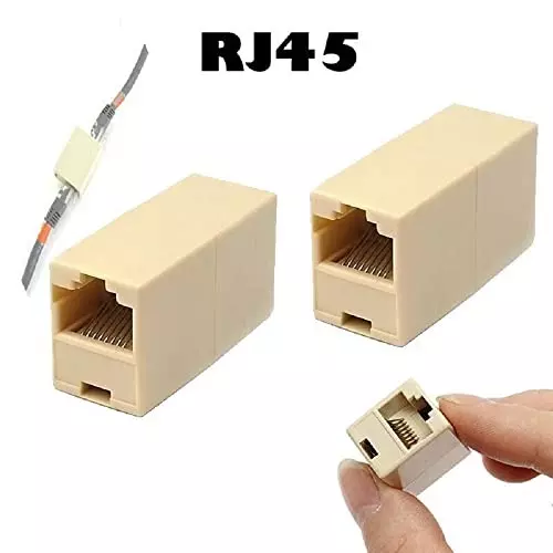 FEDUS RJ45 Ethernet Coupler Female to Female Beige Female-to-Female (Pack of 200 Pcs)