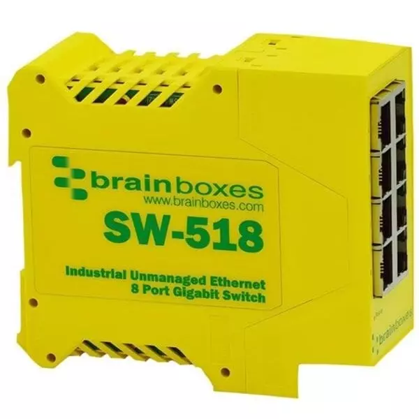 BRAINBOXES Unmanaged Ethernet Switch Ethernet Interface, SW-518