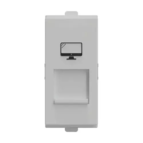 Polycab Etira CAT-6 LAN Ethernet Network Connector RJ-45 Ethernet Jack White 1 Module Polycarbonate for Industrial & Commercial Use