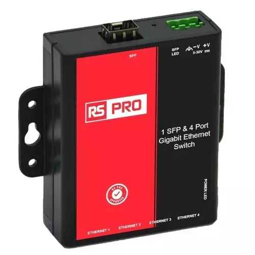 RS PRO Network Switch Unmanaged 5 Ports, 2824456