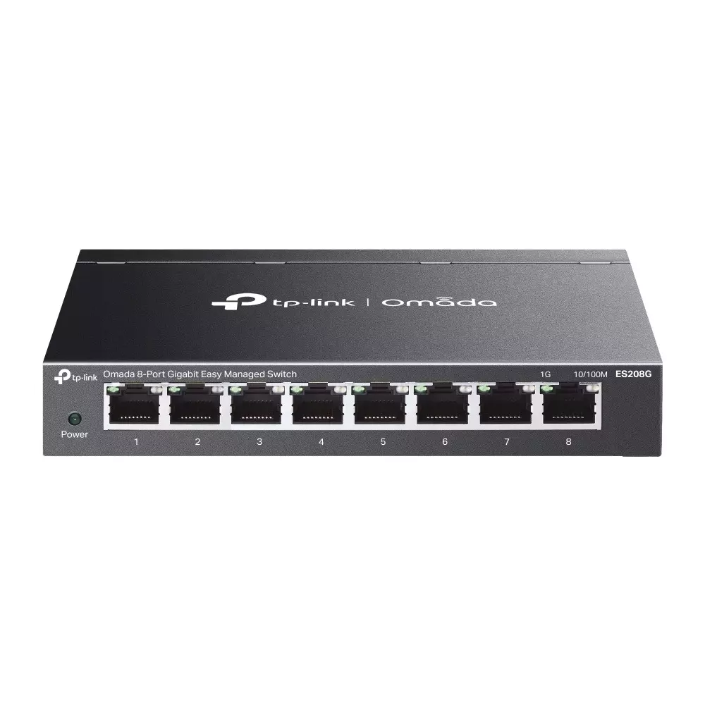 TP-link Managed Ethernet Switch 8-Port 8 K MAC Address 4 Mbit Packet Buffer Memory 16 Gbps Switching Capacity, ES208G