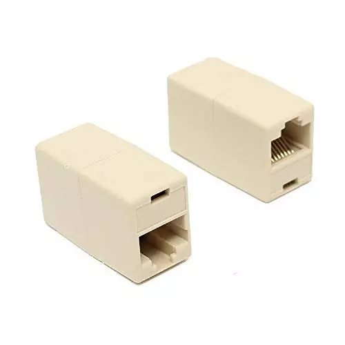 FEDUS RJ45 Ethernet Coupler Female to Female Beige Female-to-Female (Pack of 50 Pcs)