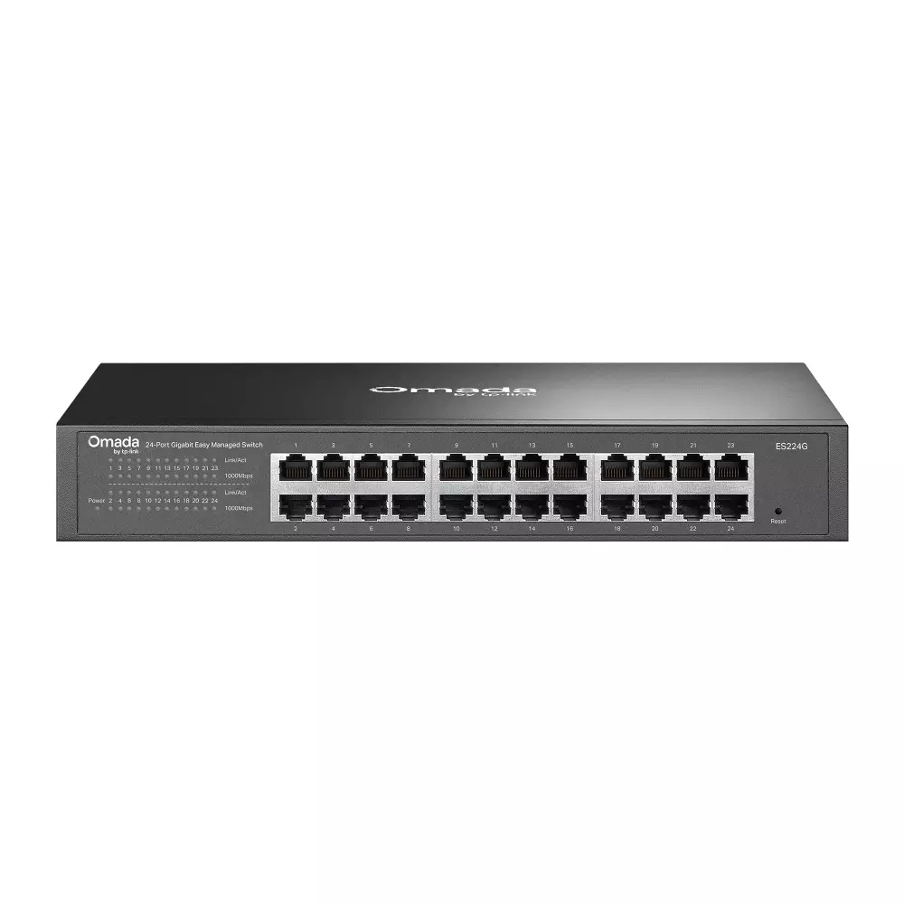 TP-link Managed Ethernet Switch 24-Port 8 K MAC Address 4 Mbit Packet Buffer Memory 48 Gbps Switching Capacity, ES224G