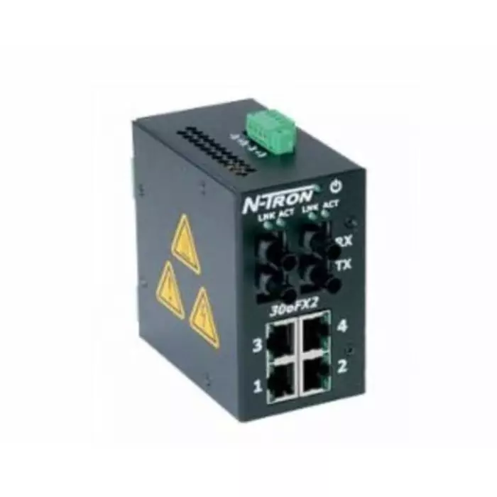 Red Lion FX2 Series DIN Rail Mount Ethernet Switch, 4 RJ45 Ports, 10/100Mbit/s Transmission, 10 - 30V dc, 306FX2-ST