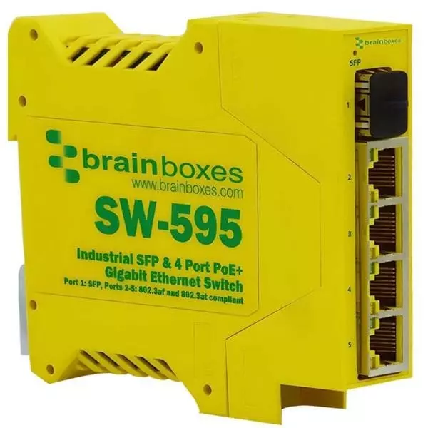 BRAINBOXES Unmanaged Ethernet Switch Ethernet Interface, SW-595